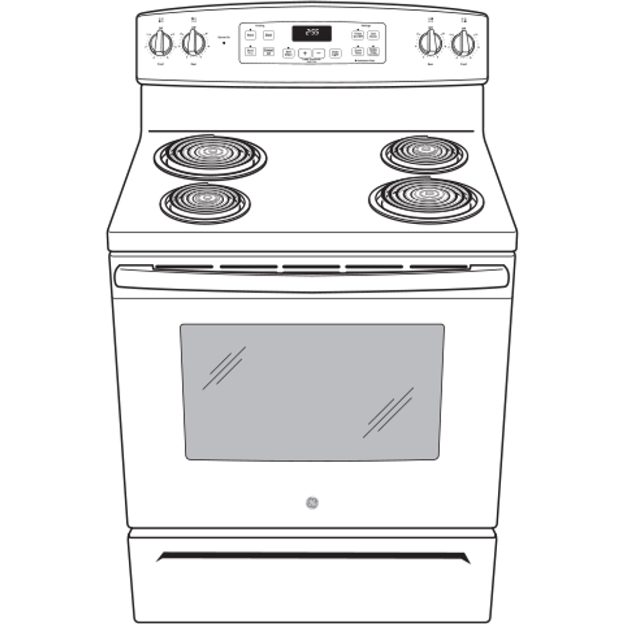 GE 30" Freestanding Electric Range JB256DMBB - Image 8