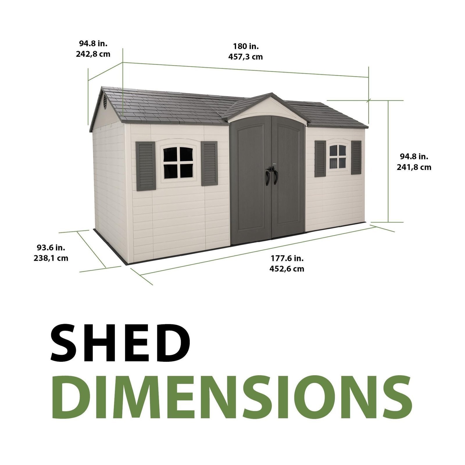 Lifetime 15' x 8' Outdoor Storage Shed - Image 6