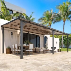 Aecojoy 20'x12' Wall Mounted Gazebos Pergola