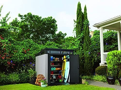 Keter Outdoor Storage Shed, for House, Patio & Yard, Plastic Resin, Artisan, 7x7 Ft, Gray - Image 10