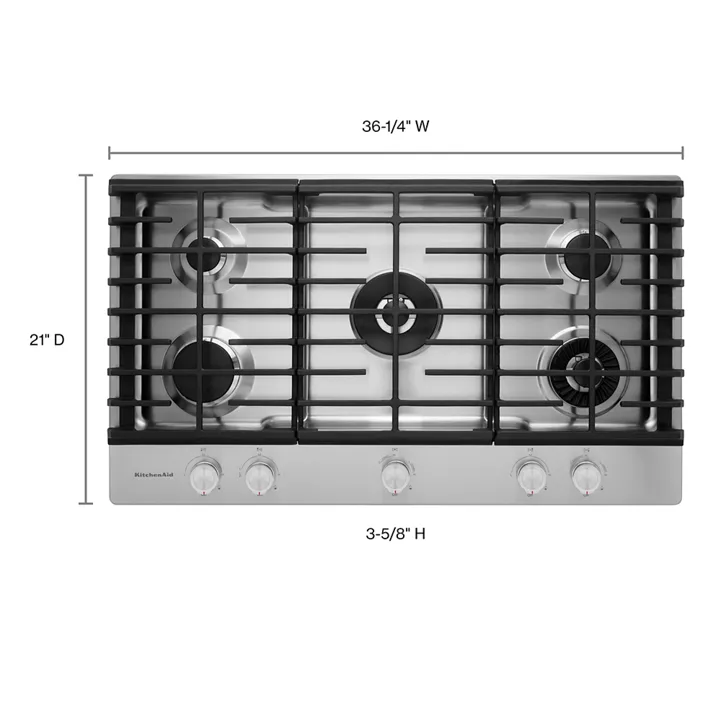 KitchenAid 36" 5-Burner Gas Cooktop with Griddle - Image 5