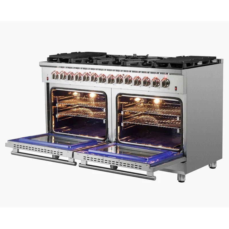 FORNO Massimo 60-Inch Freestanding Dual Fuel Range in Stainless Steel - FFSGS6125-60 - Image 6